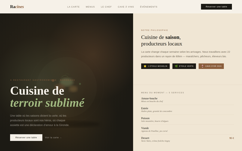 Restaurant gastronomique Racine